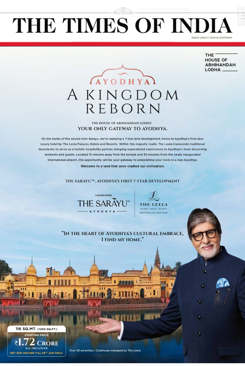 The Sarayu by The House of Abhinandan Lodha: Ayodhya's Luxurious 7-Star Development Update