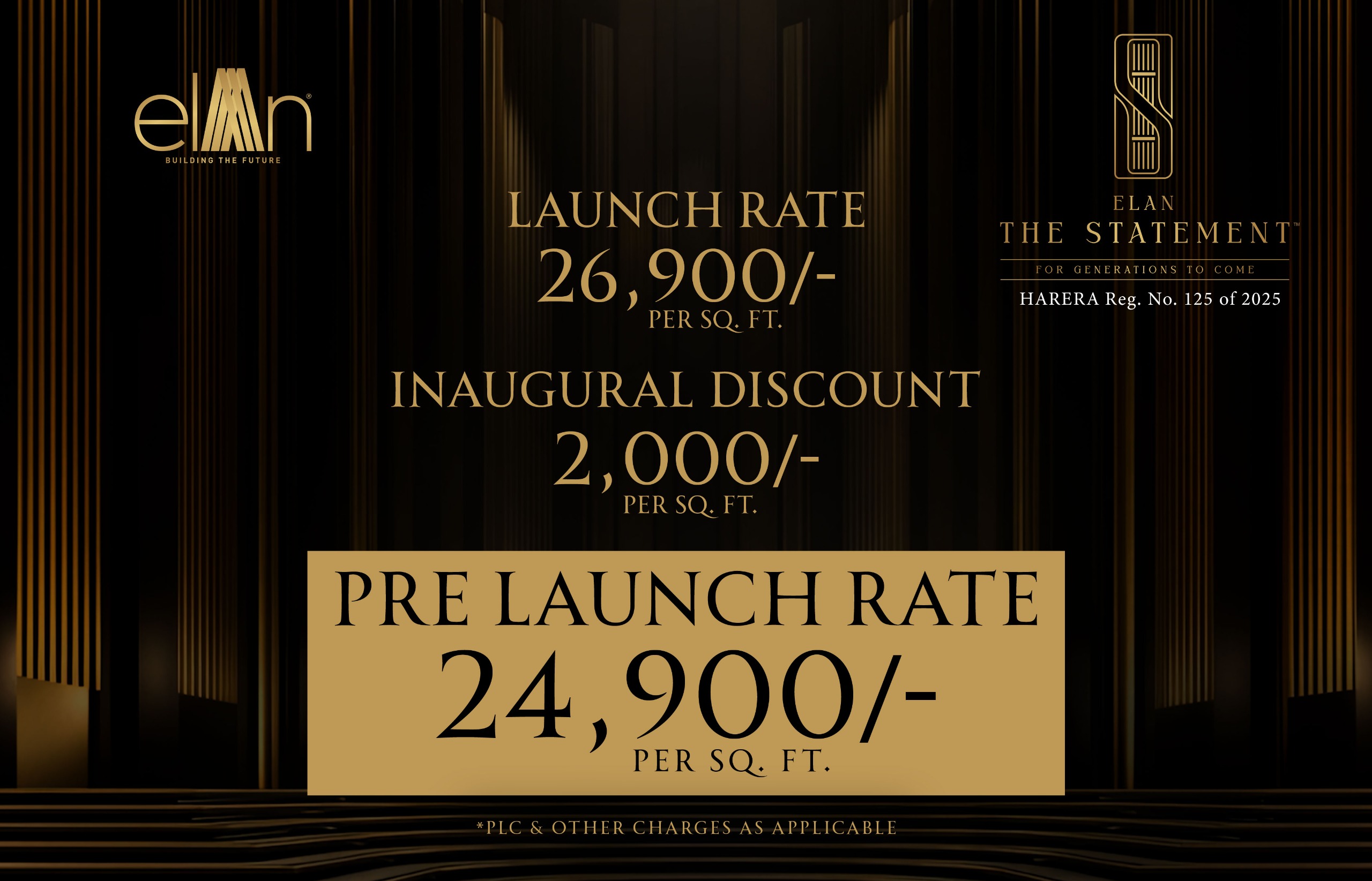 Discover Elan The Statement, Pre-Launch Offer at 24,900/- Per Sq. Ft. Update