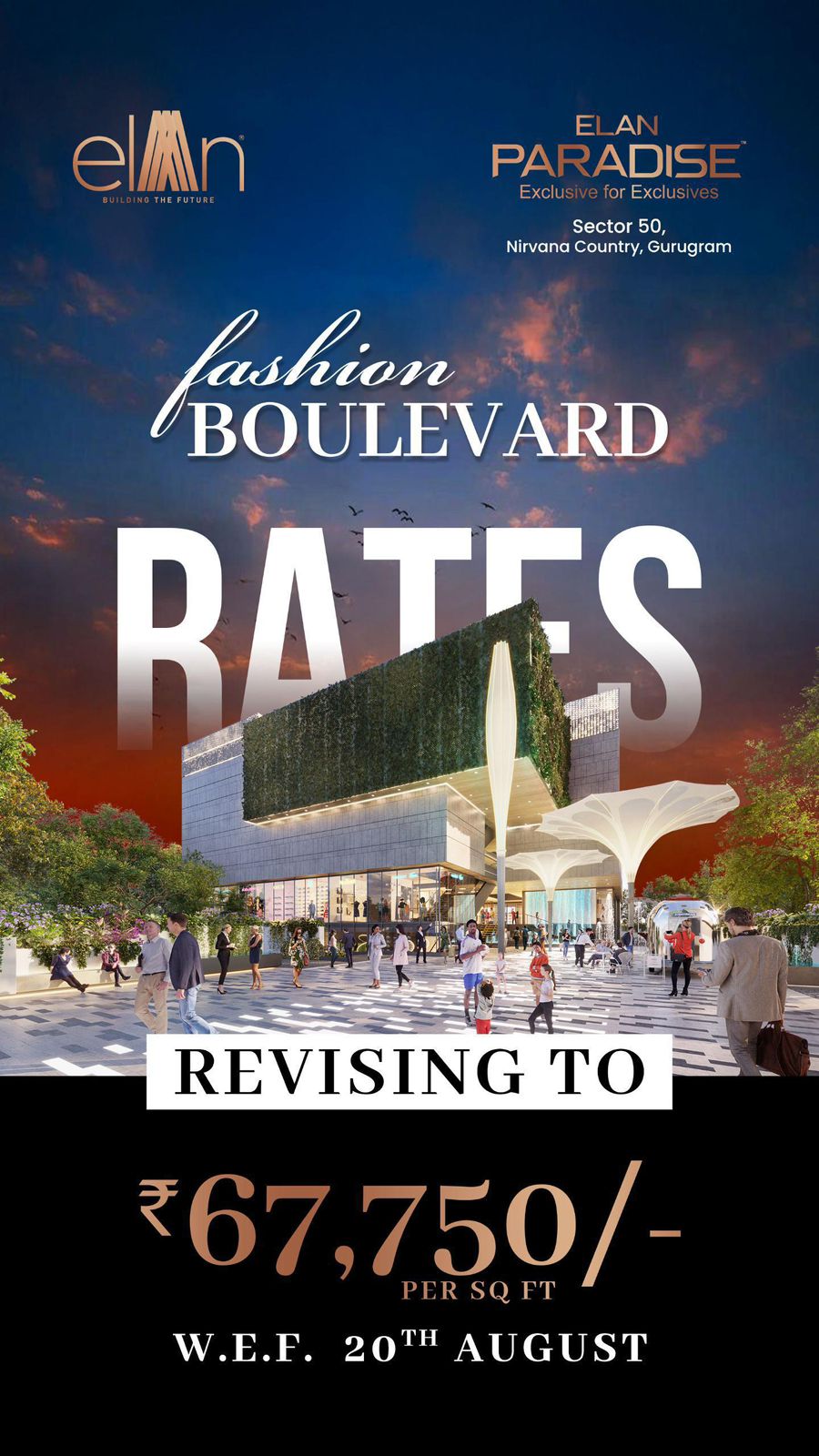 Discover Elan Paradise in Gurugram: Fashion Boulevard Rates Revised to ₹67,750/sq ft, Effective 20th August Update
