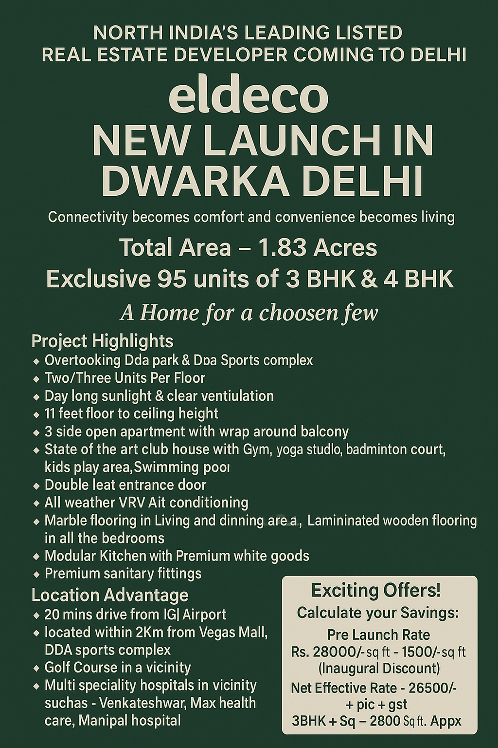 Discover Eldeco's New Launch in Dwarka: Luxury Living Awaits! Update