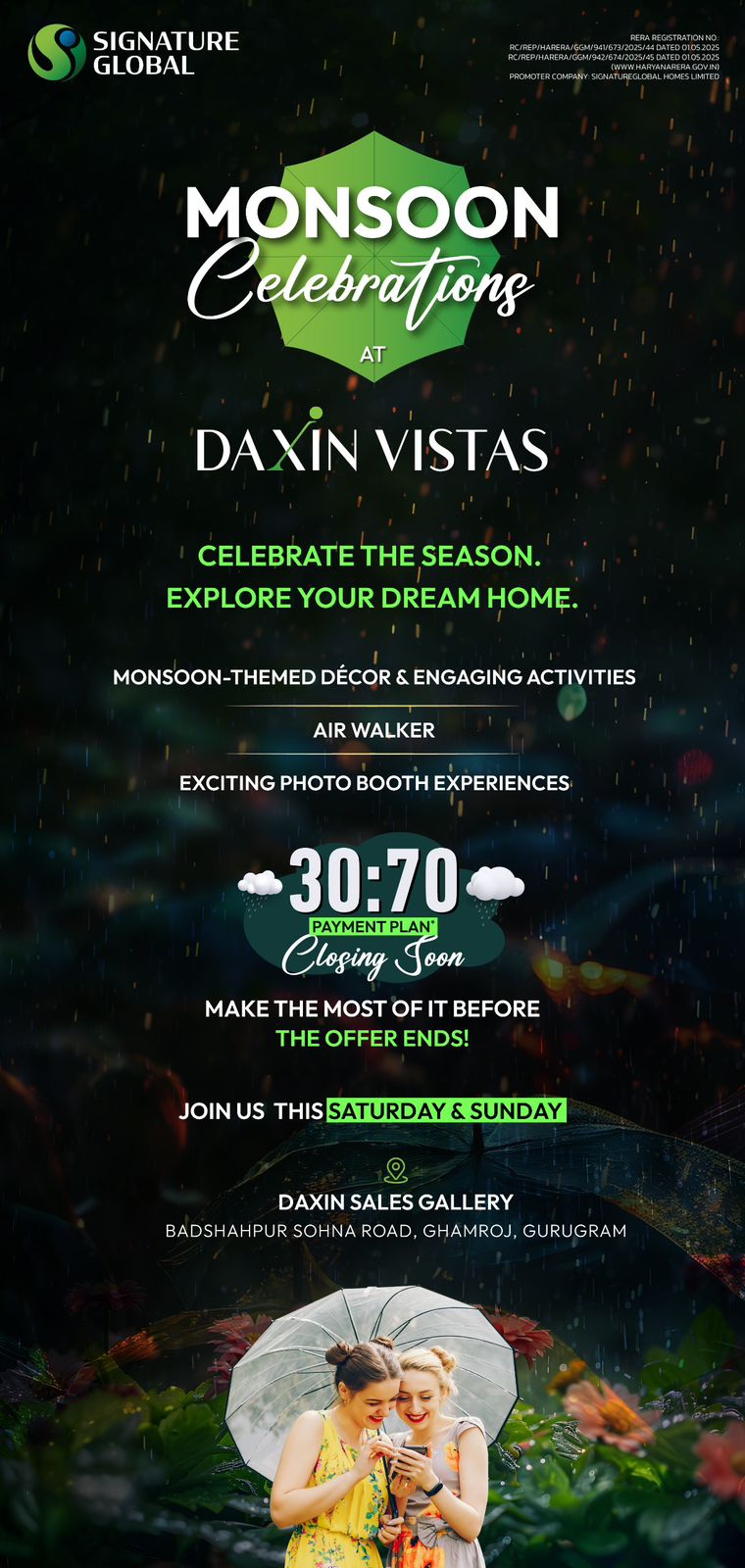 Join Monsoon Celebrations at Daxin Vistas! || Visit Daxin Sales Gallery This Weekend || Exclusive 30:70 Payment Plan Closing Soon Update