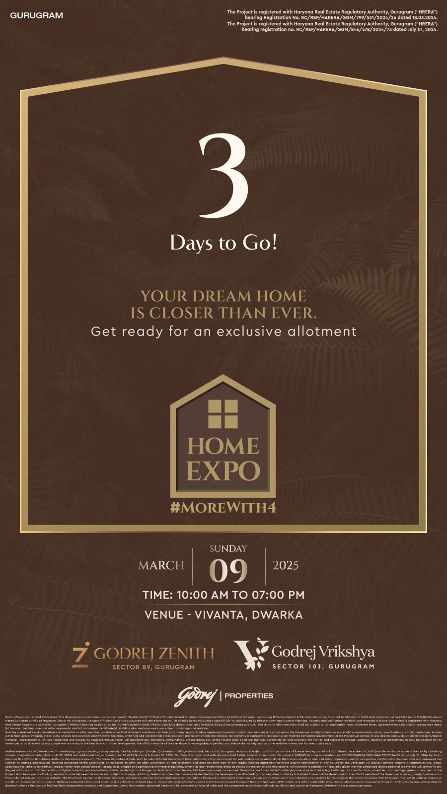 Godrej Zenith & Vrikshya Home Expo, March 9, 2025, Gurugram Update