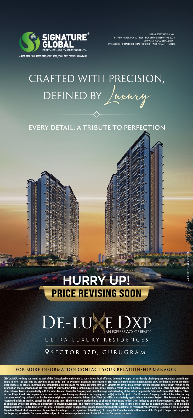 Discover De-Luxe DXP, Luxury Residences in Sector 37D Gurugram Update