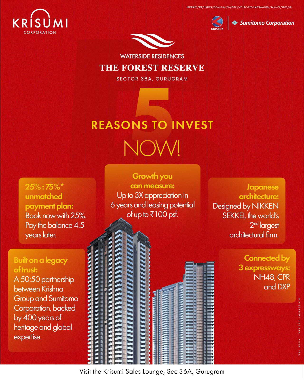 Invest in Krisumi Waterside Residences Today! || Discover Growth Opportunities at The Forest Reserve || Join Krisumi's Landmark Development in Gurugram Update