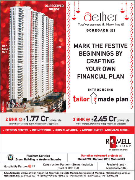 Book 2 BHK Rs 1.77 Cr onwards at Romell Aether, Mumbai Update