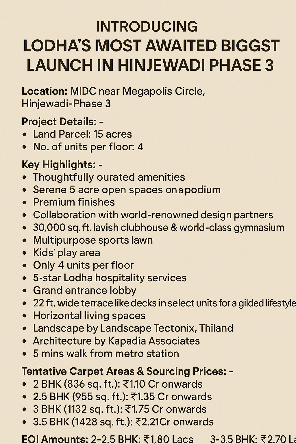 Explore Lodha’s Latest Launch in Hinjewadi, Pune - Book Now from ₹1.10 Cr Update