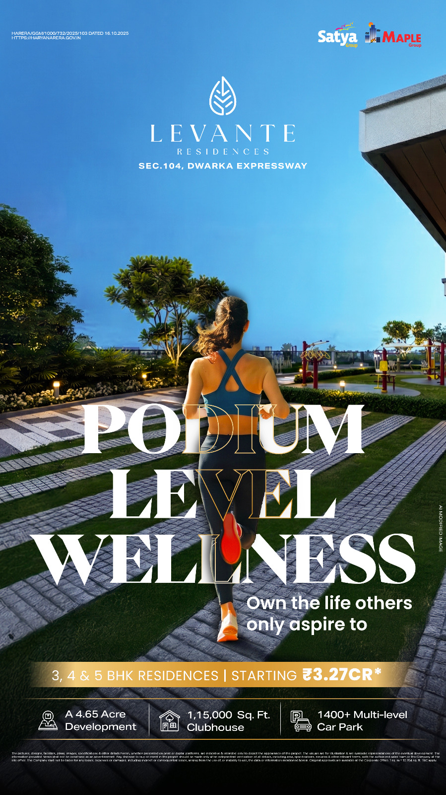 Experience Podium Level Wellness at Levante Residences || Discover Luxury Living at Sec.104, Dwarka Expressway || Starting at ₹3.27CR - Levante Residences Update
