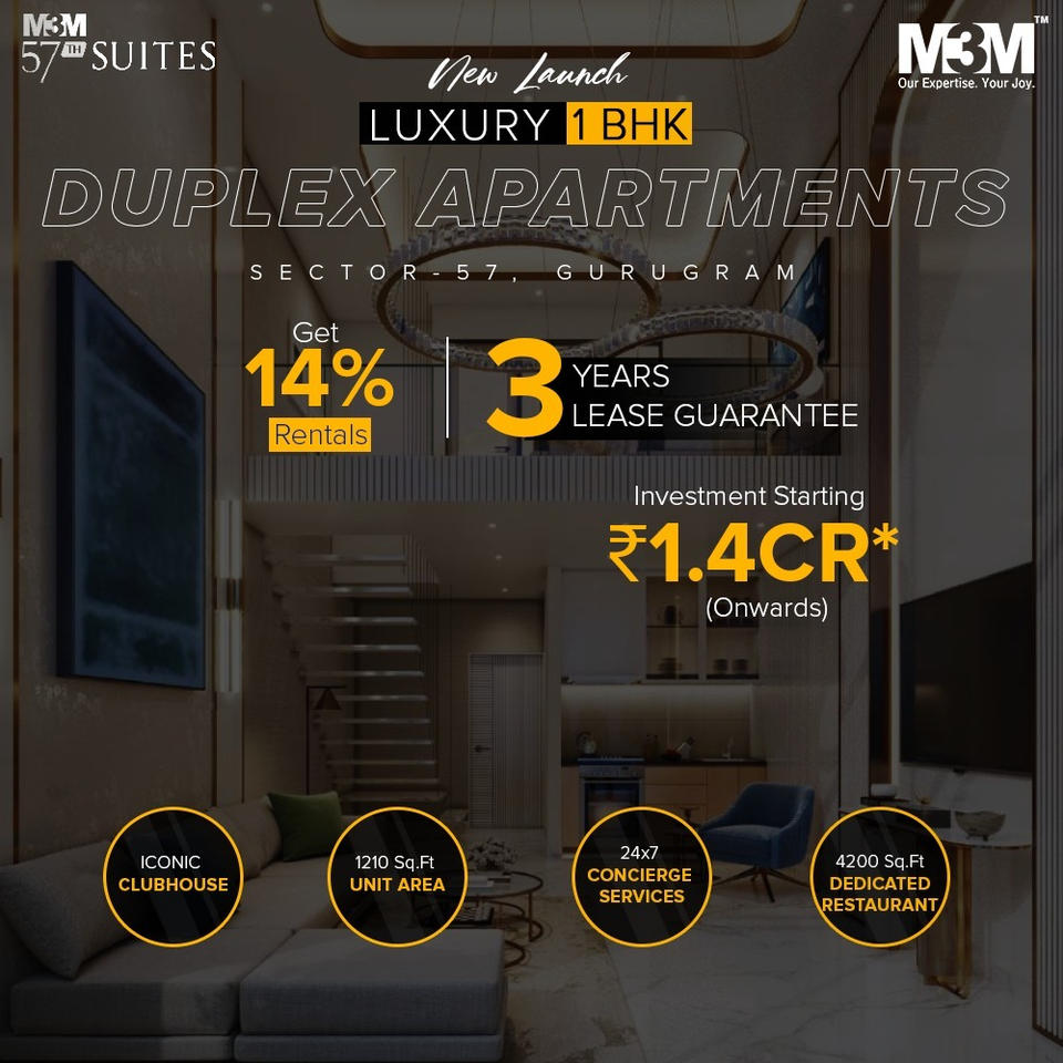 M&M Luxury 1 BHK Duplex Apartments in Sector-57, Gurgaon** Update