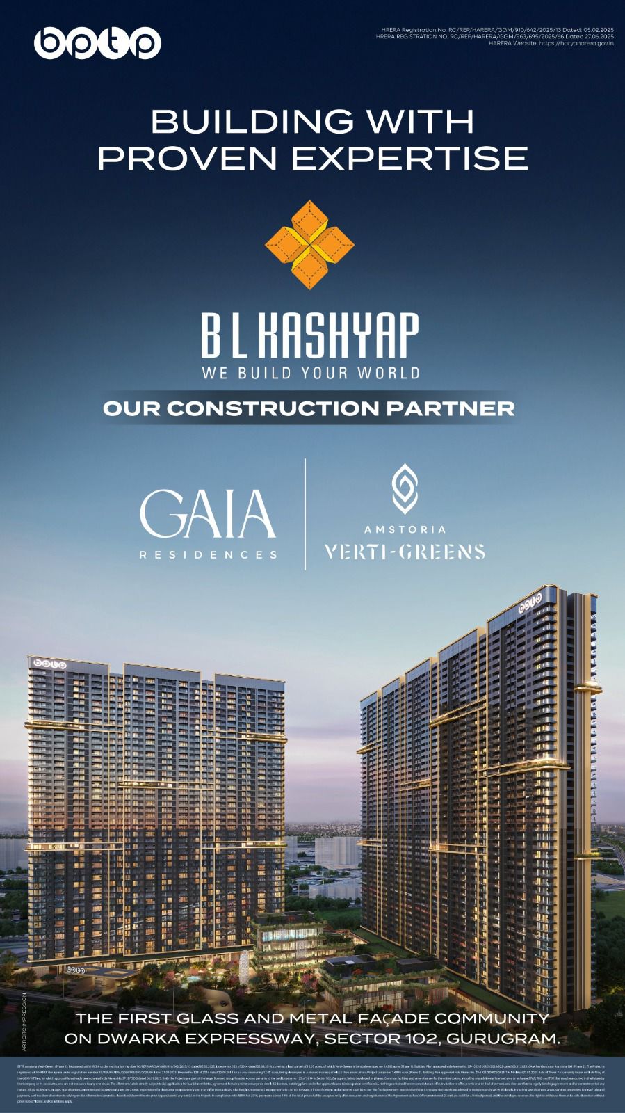 Discover Luxury Living at BPTP GAIA Residences and Amstoria Verti-Greens in Gurugram Update