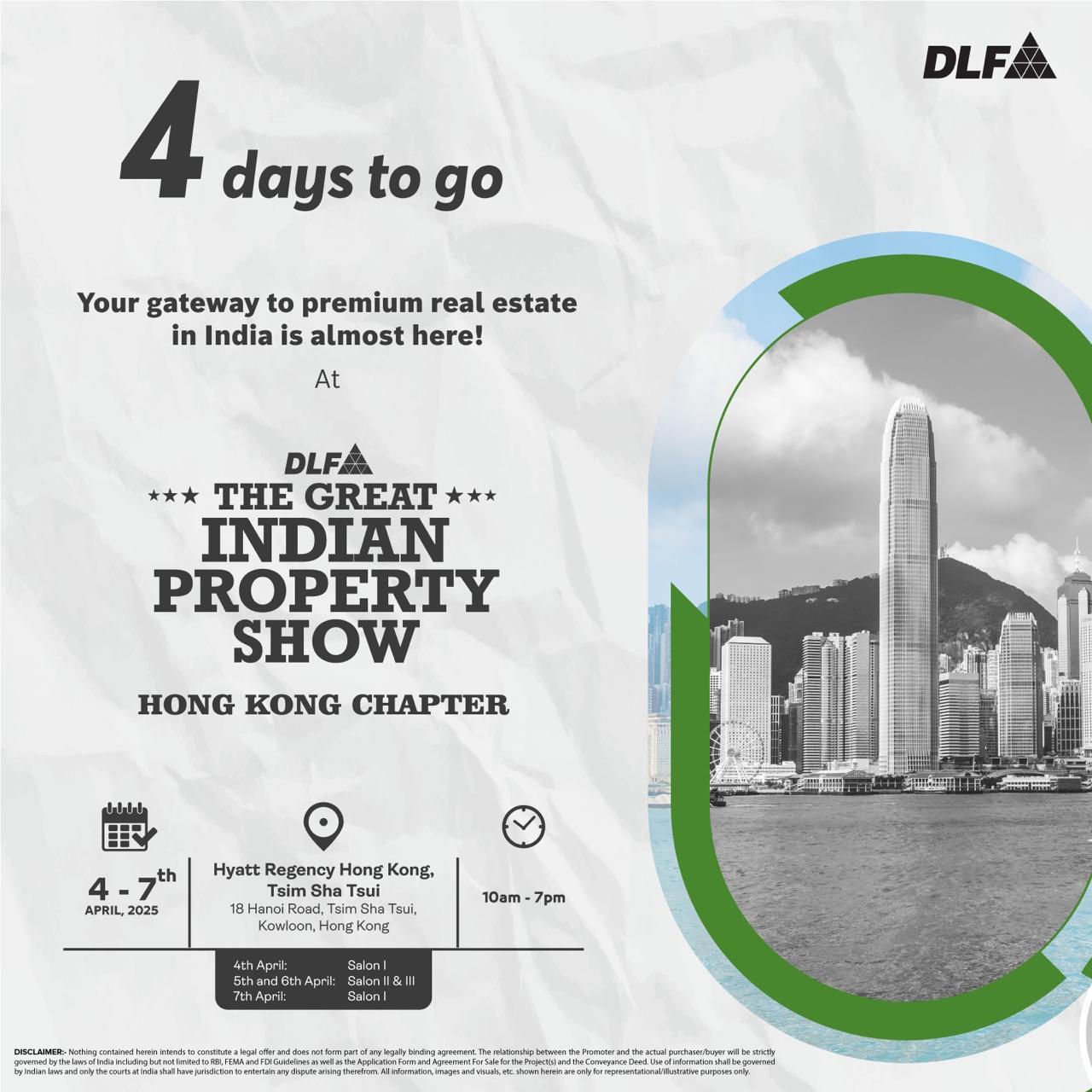 Explore Premium Real Estate with DLF, 4-7 April 2025, The Great Indian Property Show, Hong Kong Update