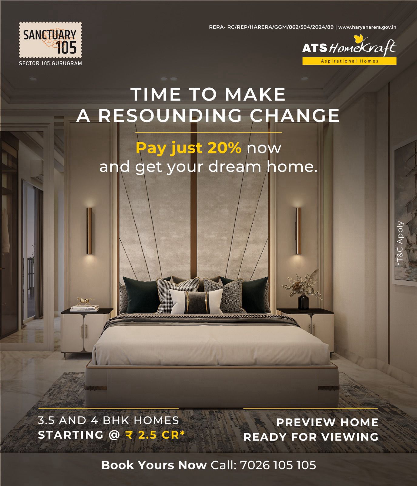 Secure Your Dream Home with Just 20% Now! || Pay 20% for Luxury in Gurugram || Book Your Sanctuary at Sector 105 Today! Update