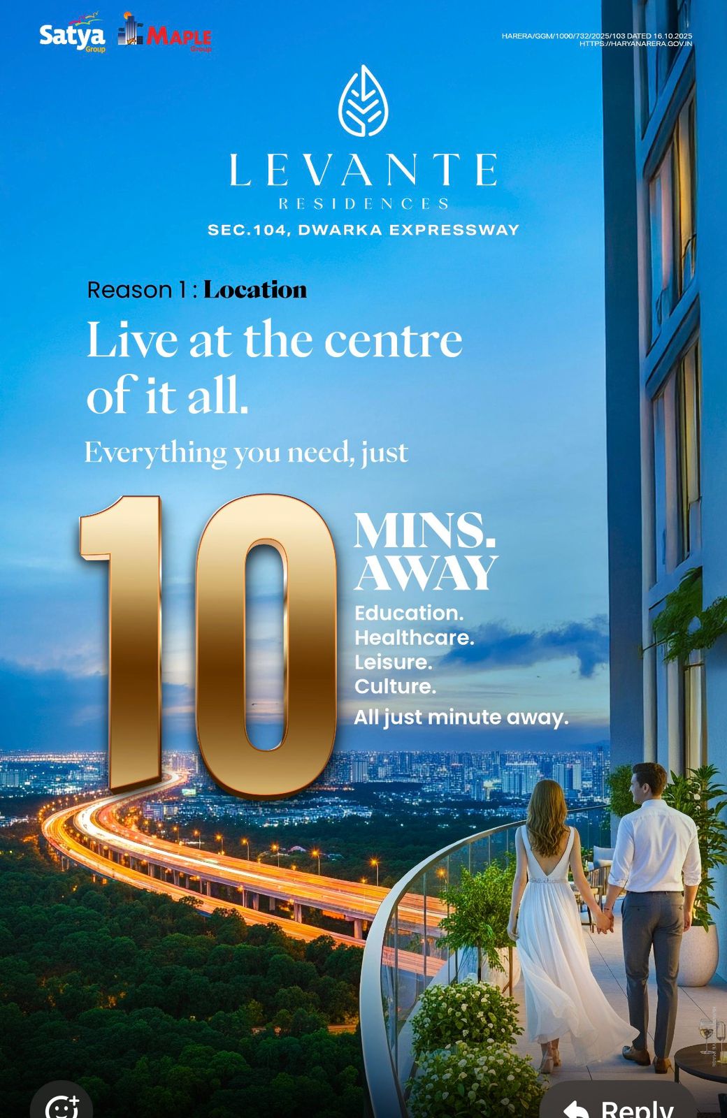 Discover Levante Residences by Satya Group and Maple Group at Sec.104, Dwarka Expressway Update