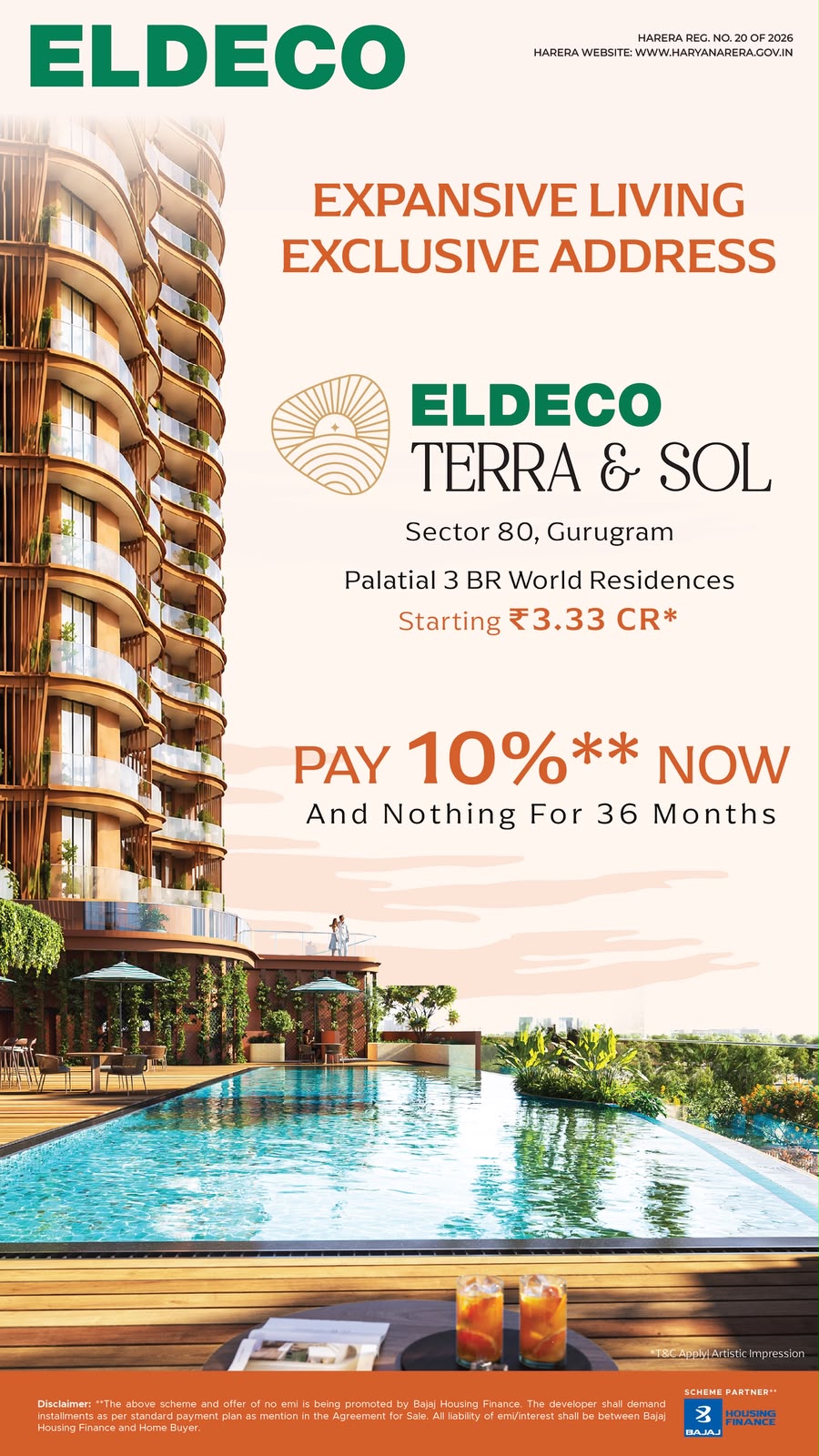 Secure Your Space at Eldeco Terra & Sol || Exclusive Opportunity in Gurugram || Pay 10% Now, Relax for 36 Months