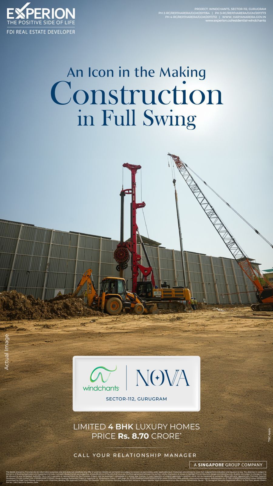 Construction in Full Swing at Experion Windchants || Secure Your 4 BHK Luxury Home Today || Explore Prime Properties in Gurugram Update