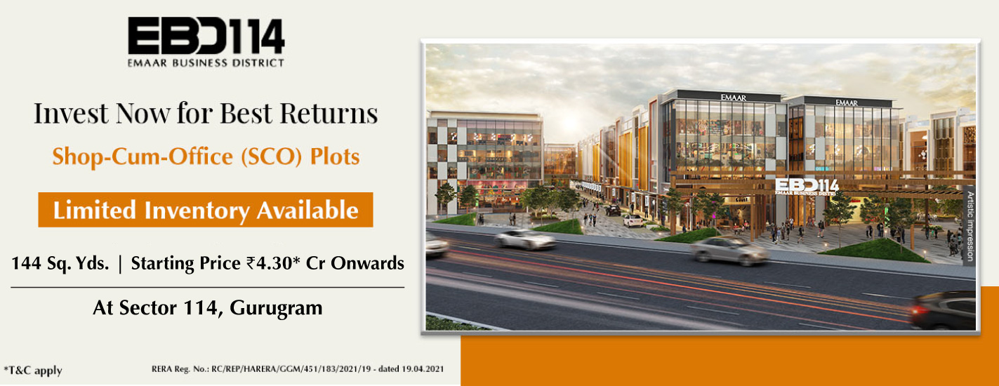 Invest now for best returns shop-cum-office (SCO) plots at Emaar EBD 114, Gurgaon Update