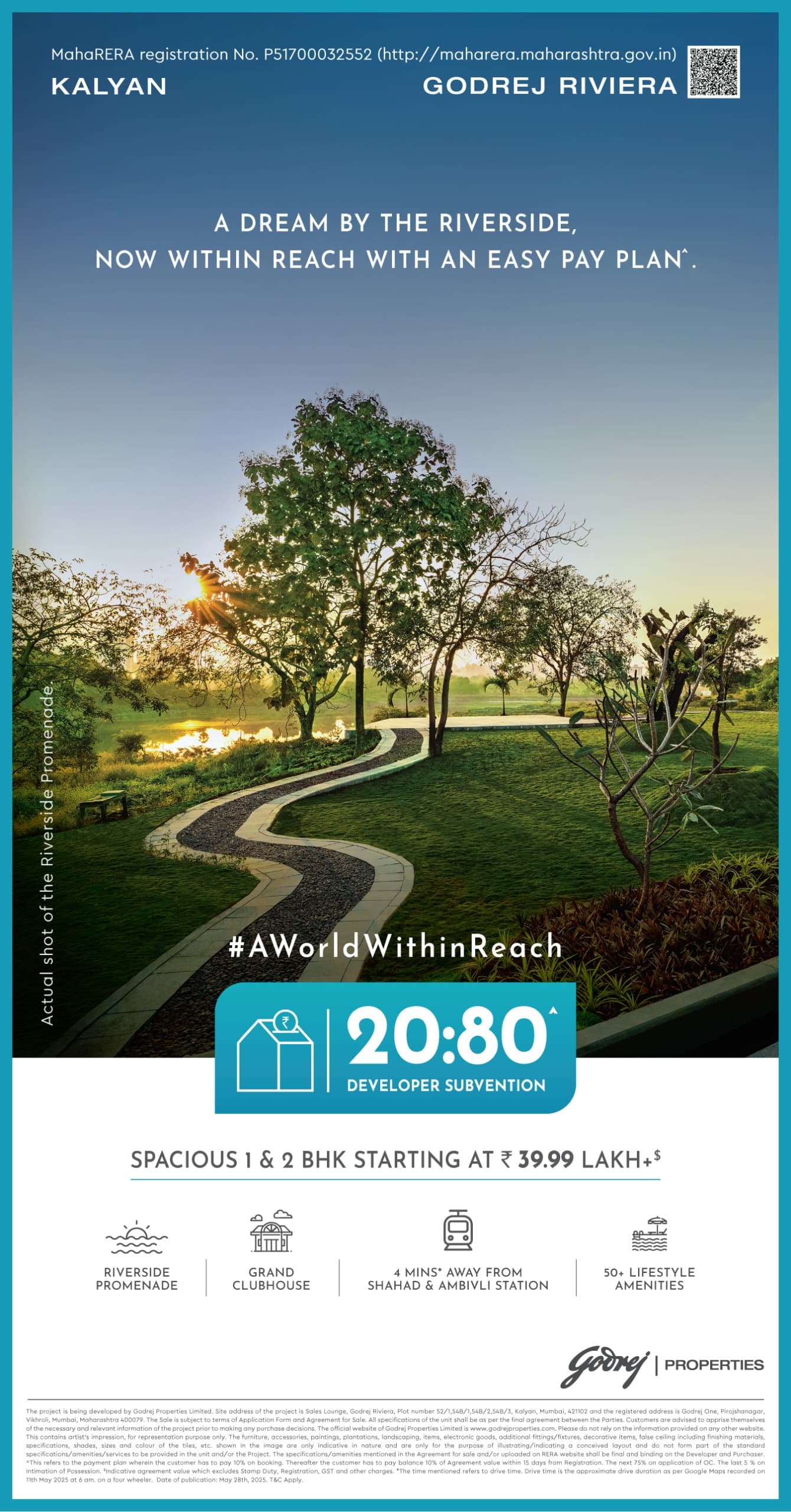 Spacious 1 & 2 BHKs at Godrej Riviera, Kalyan from ₹39.99 Lakh Update