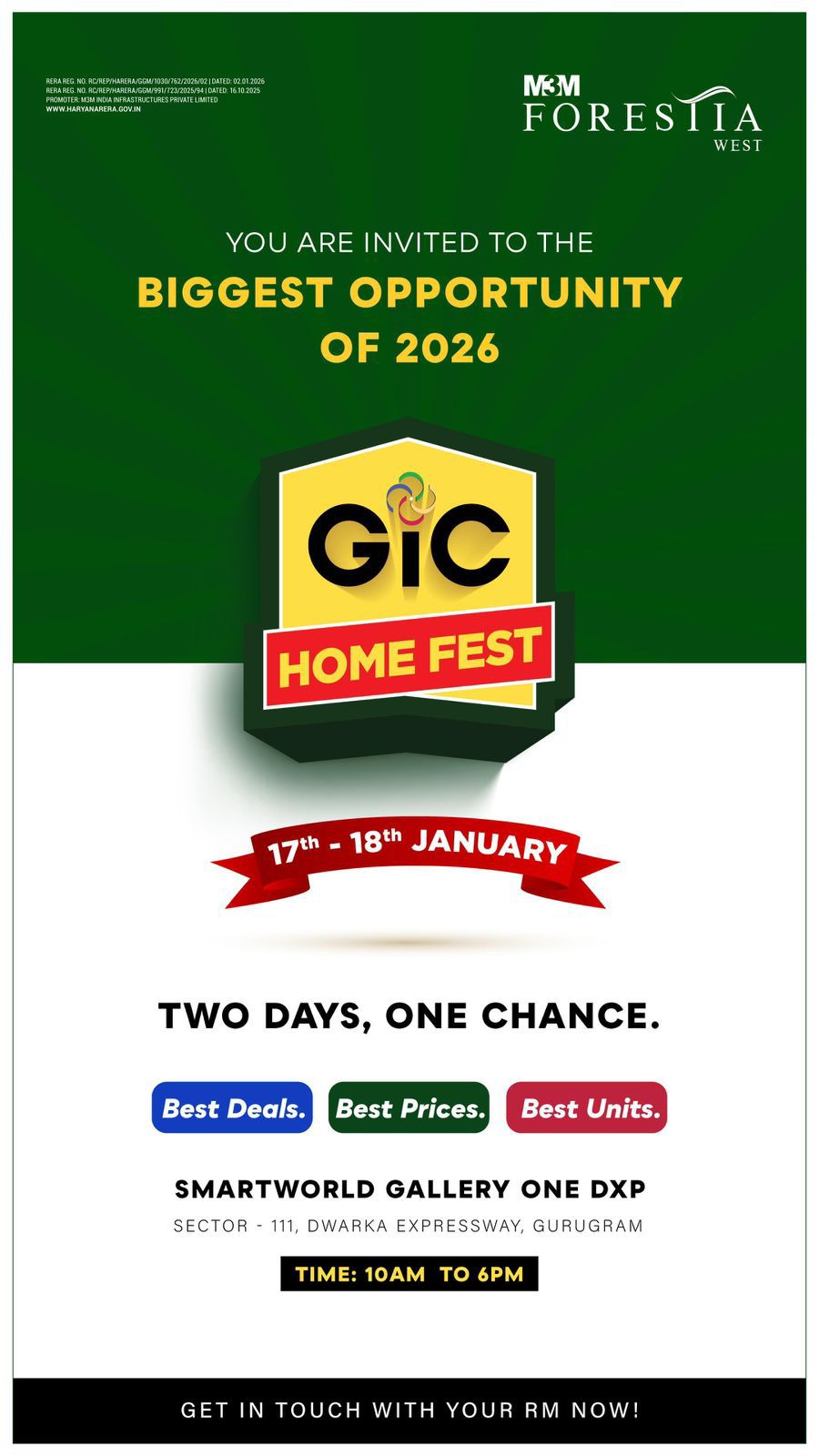 GIC Home Fest at Smartworld Gallery, 17th-18th January, Gurugram Update