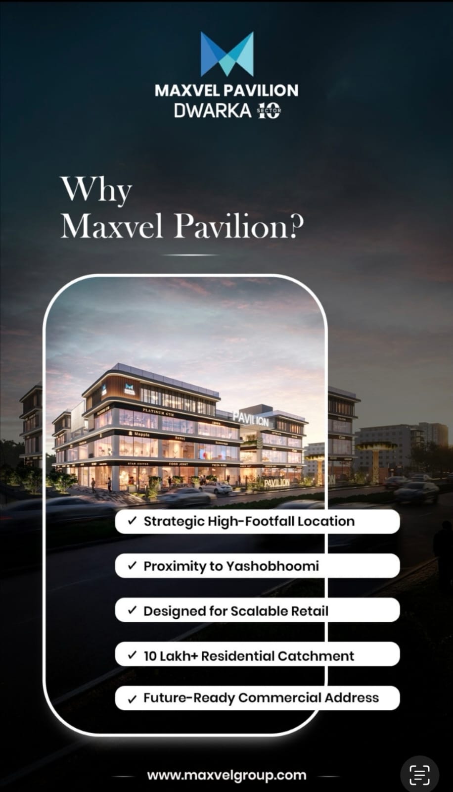 Explore Maxvel Pavilion, Premium Commercial Spaces Available Now, Sector 10 Dwarka Update