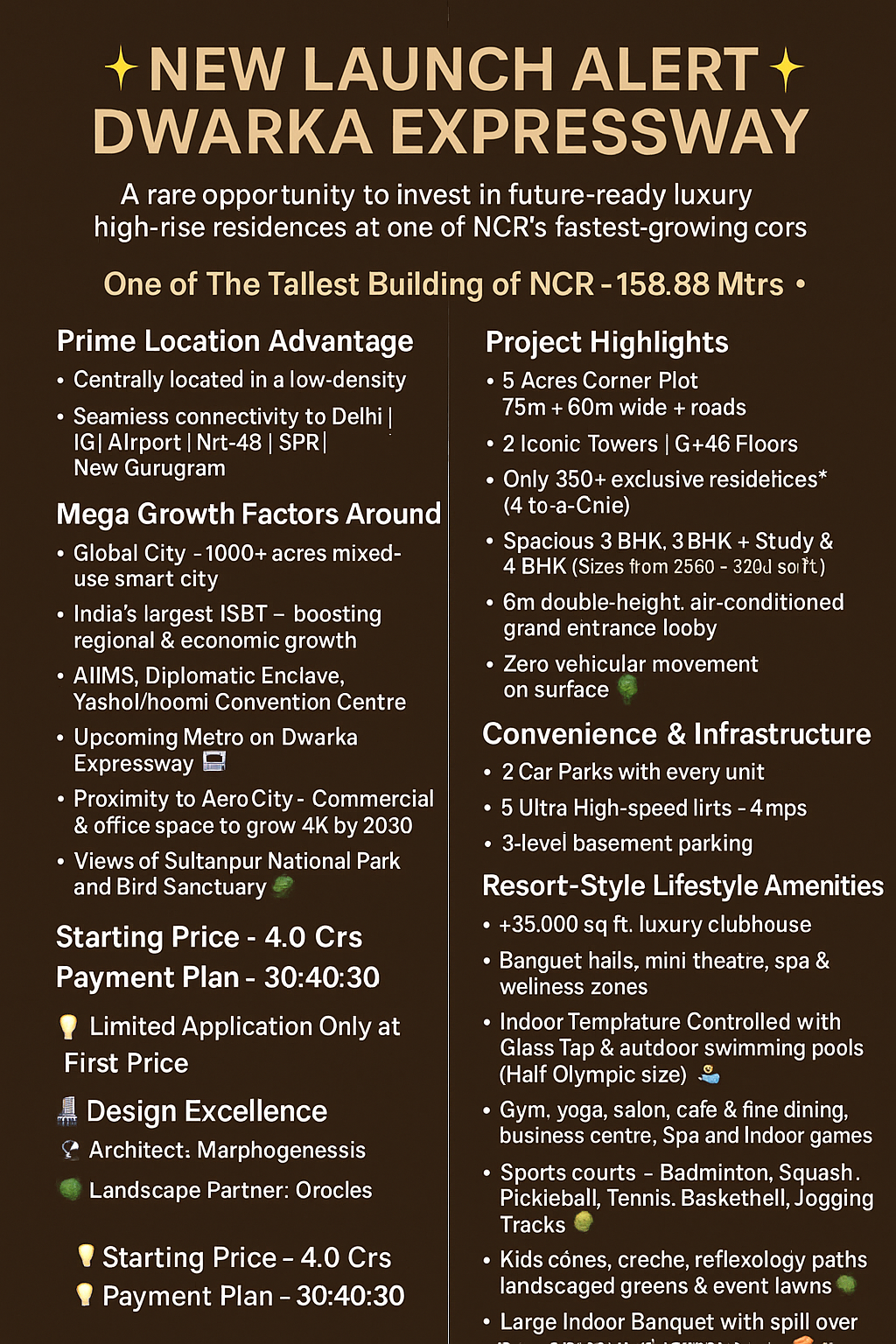 Luxury High-Rise Living at Dwarka Expressway - Starting at 4.0 Crs Update