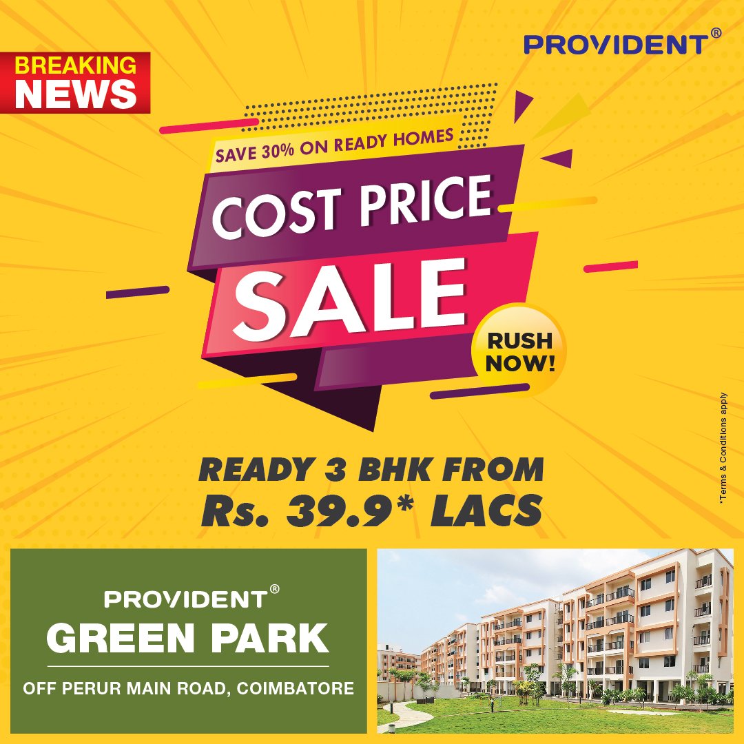 Provident Green Park save 30% on ready homes at Coimbatore Update