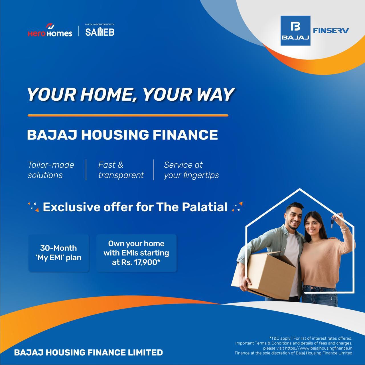 Own Your Dream Home at The Palatial with EMIs Just Rs. 17900 - Hero Homes, Saheb, Bajaj Housing Finance Update