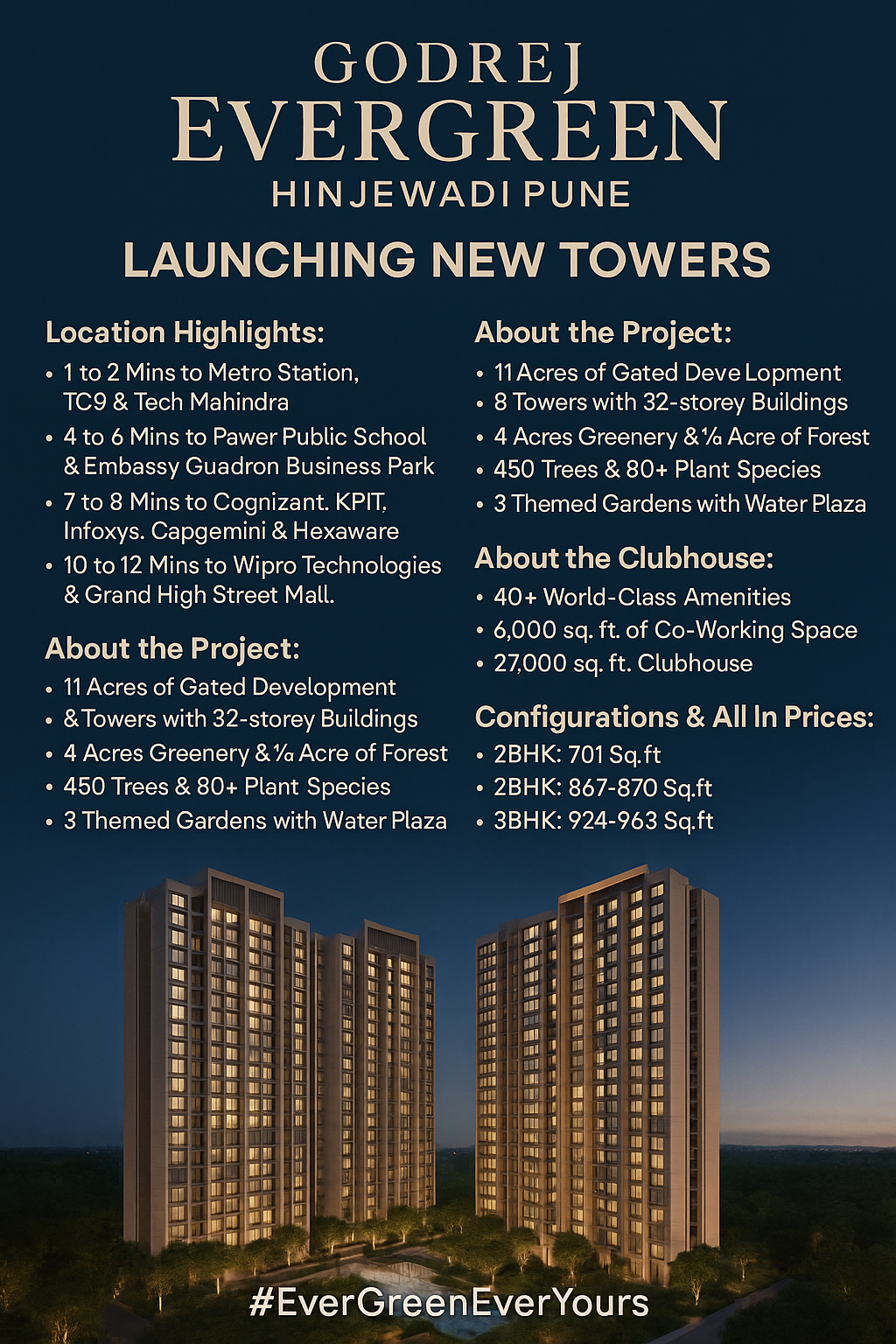 Godrej Evergreen Hinjewadi Pune: Launching New Towers Close to Tech Hubs Update