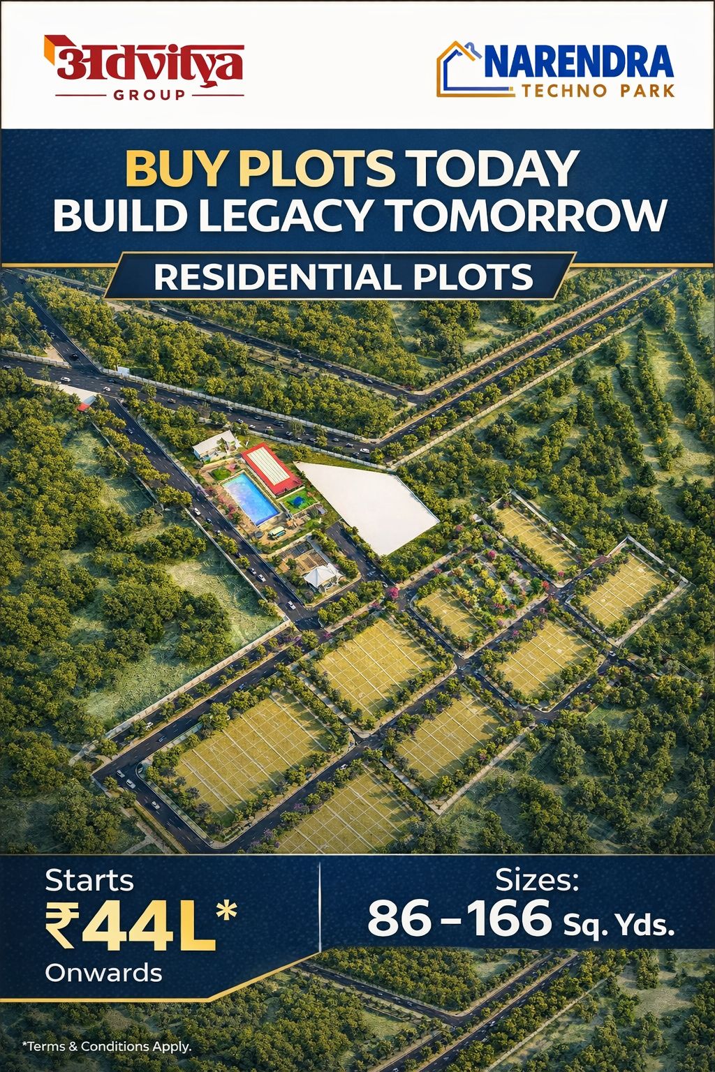Aditya Group Plots Starting at ₹44L || Buy Residential Plots at Narendra Techno Park || Sizes from 86-166 Sq. Yds. Update