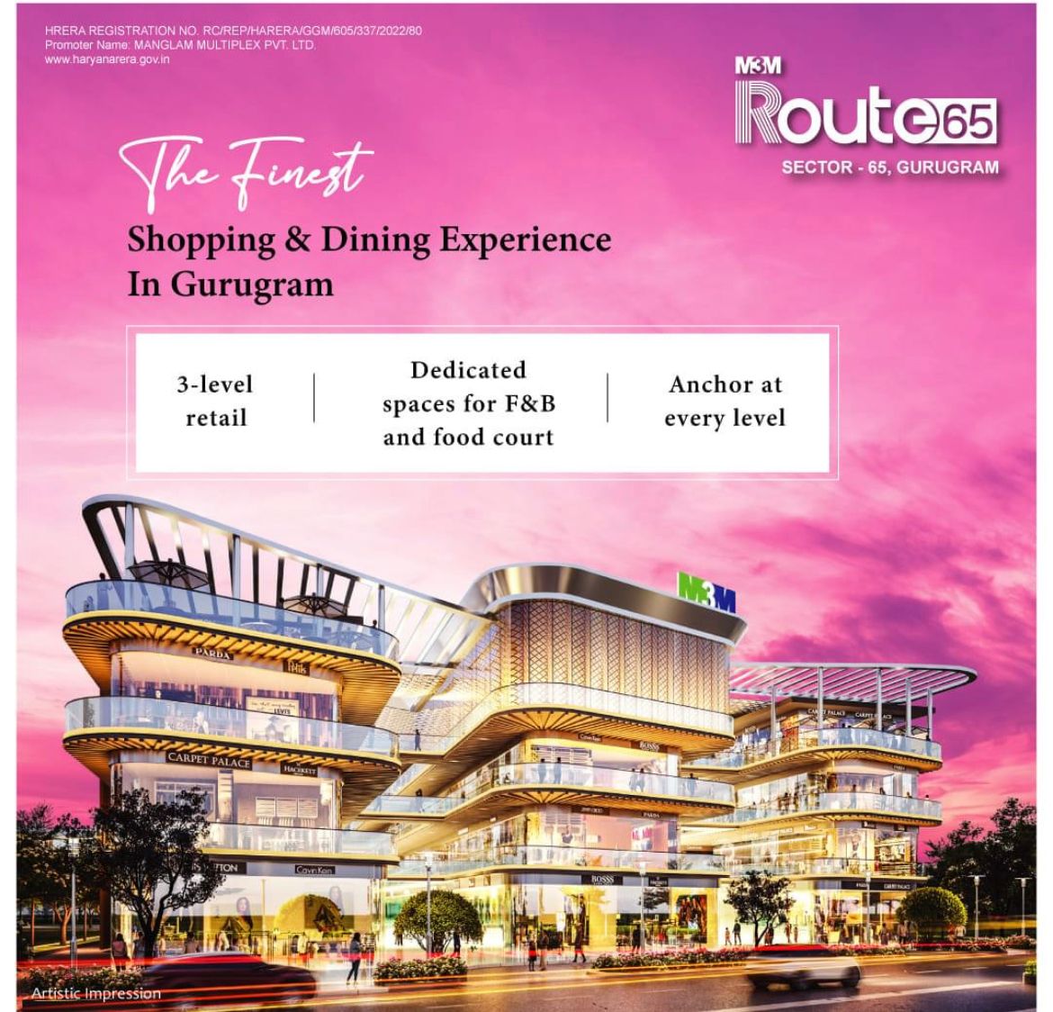 The finest shopping and dining experience at M3M Route 65, Gurgaon Update