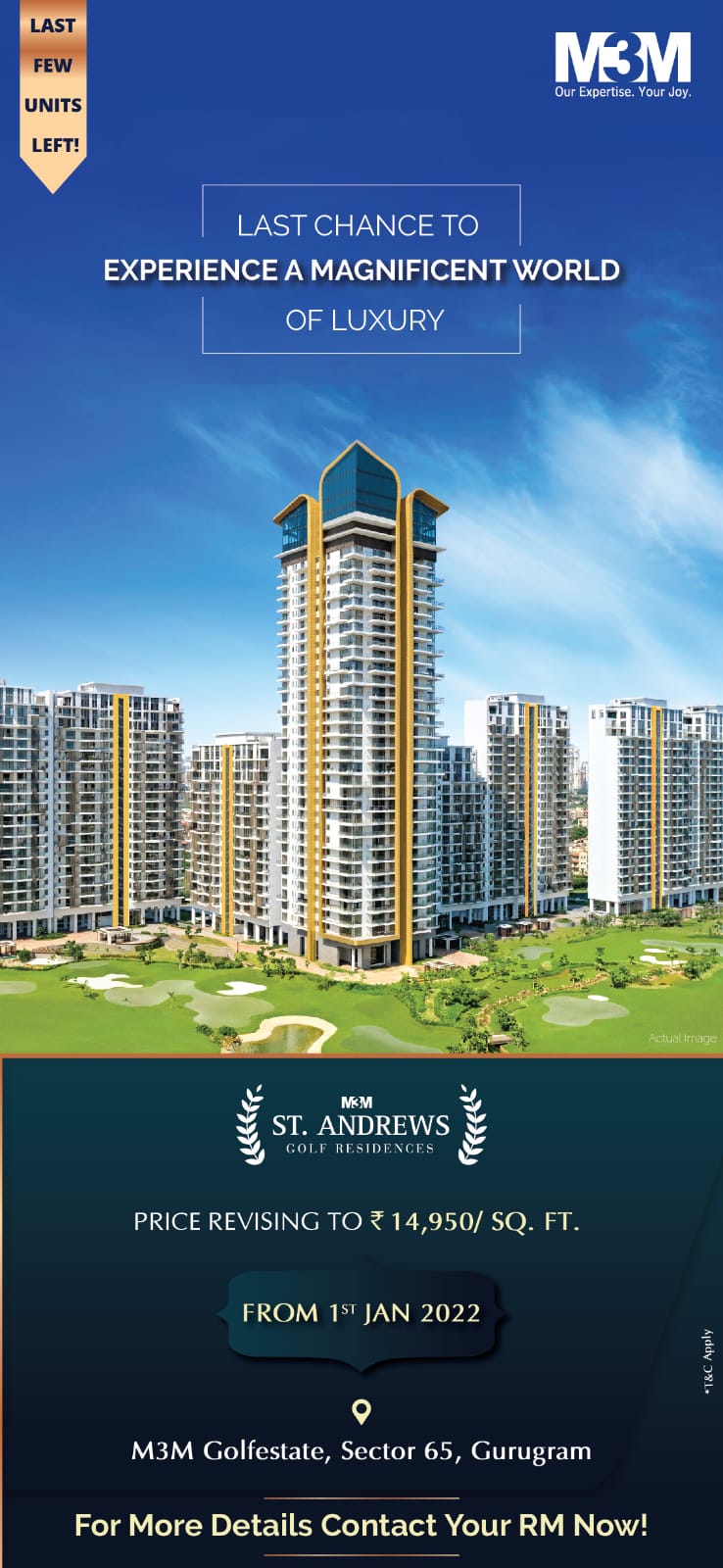 Last few units left at M3M St Andrews Golf Residences, Gurgaon Update