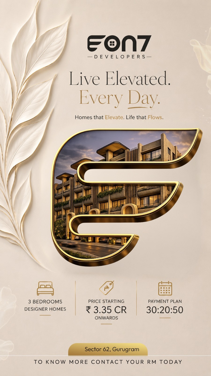 Discover 3 BHK Designer Homes in Gurugram || Starting at ₹3.35 Cr by EON7 Developers || Elevate Your Living in Sector 62 Update