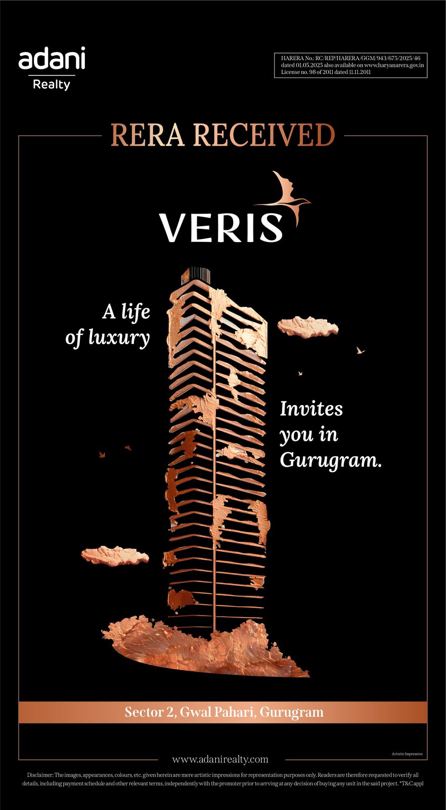 Experience Luxury Living by Adani Realty at Veris, Sector 2, Gwal Pahari, Gurugram Update