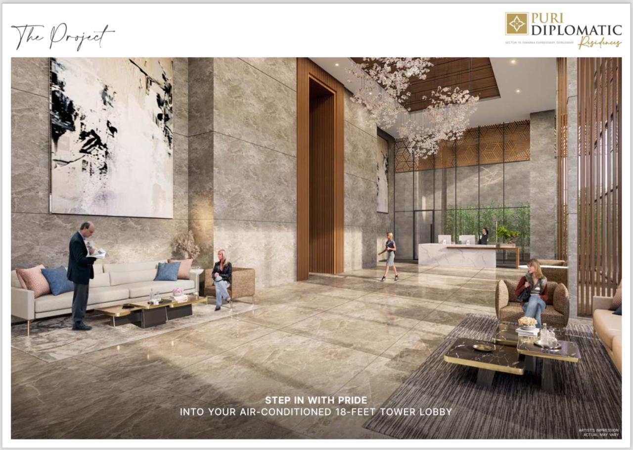 Puri Diplomatic Residences: Embrace Grandeur in the Double-Height 5-Star Lobby Area in Dwarka Expressway, Gurugram Update
