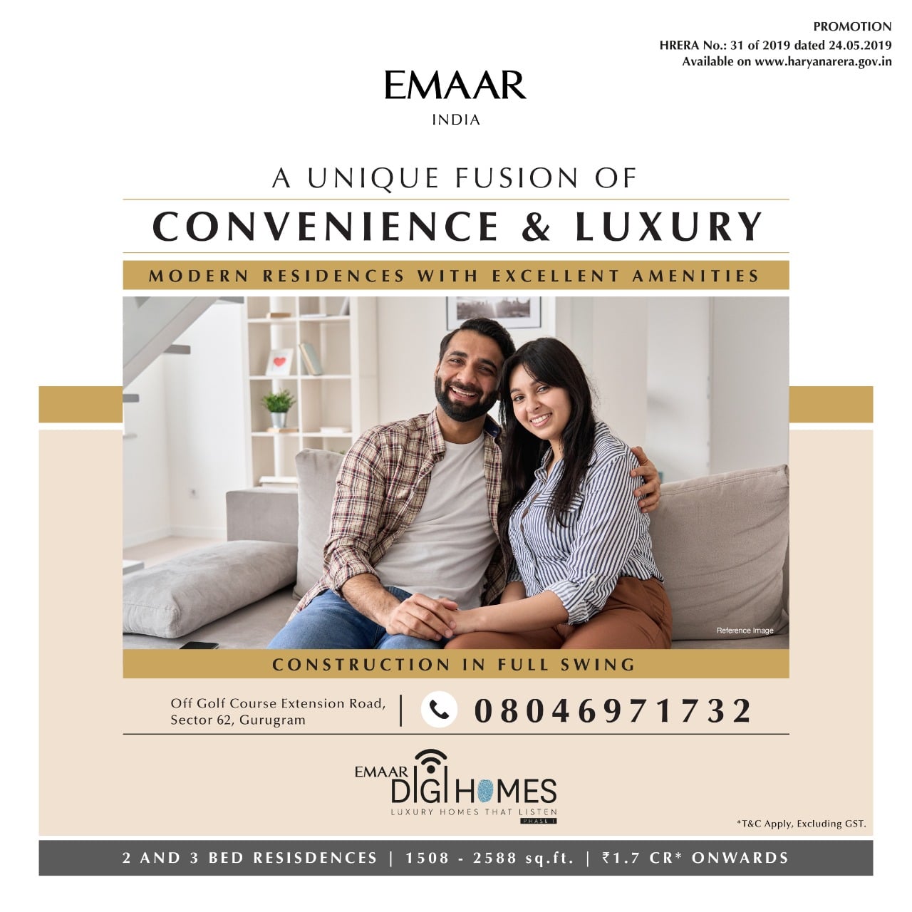 A unique fusion of convenience & luxury at Emaar Digi Homes in Gurgaon Update
