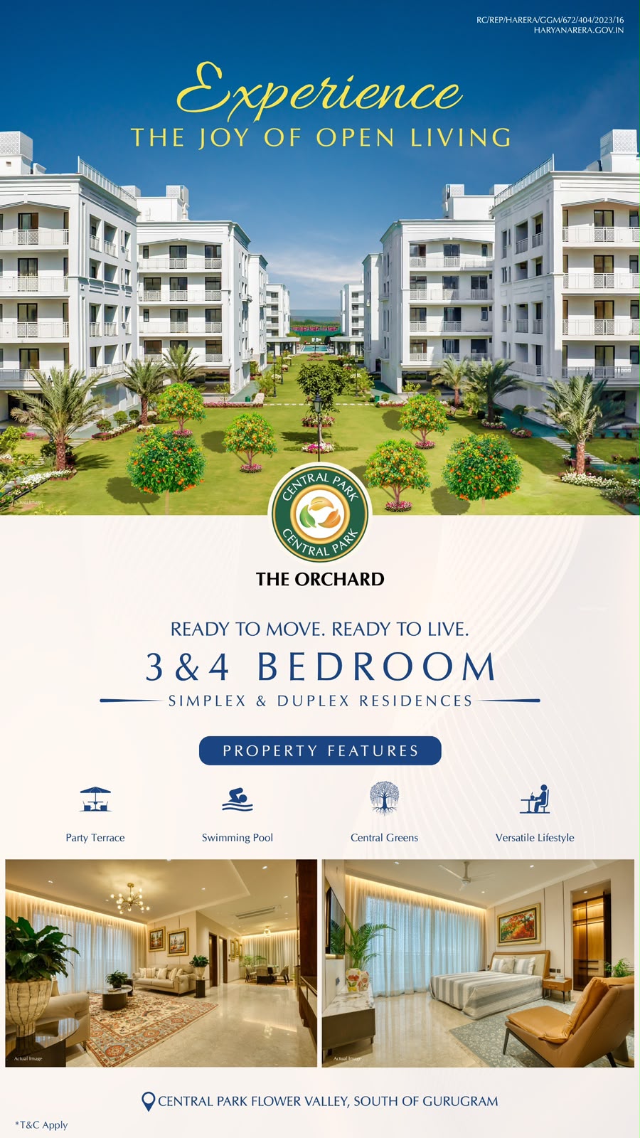 Experience Open Living in Central Park's Orchard Residences || Ready to Move 3 & 4 BHK in Gurugram || Discover Luxury at Central Park Flower Valley Update