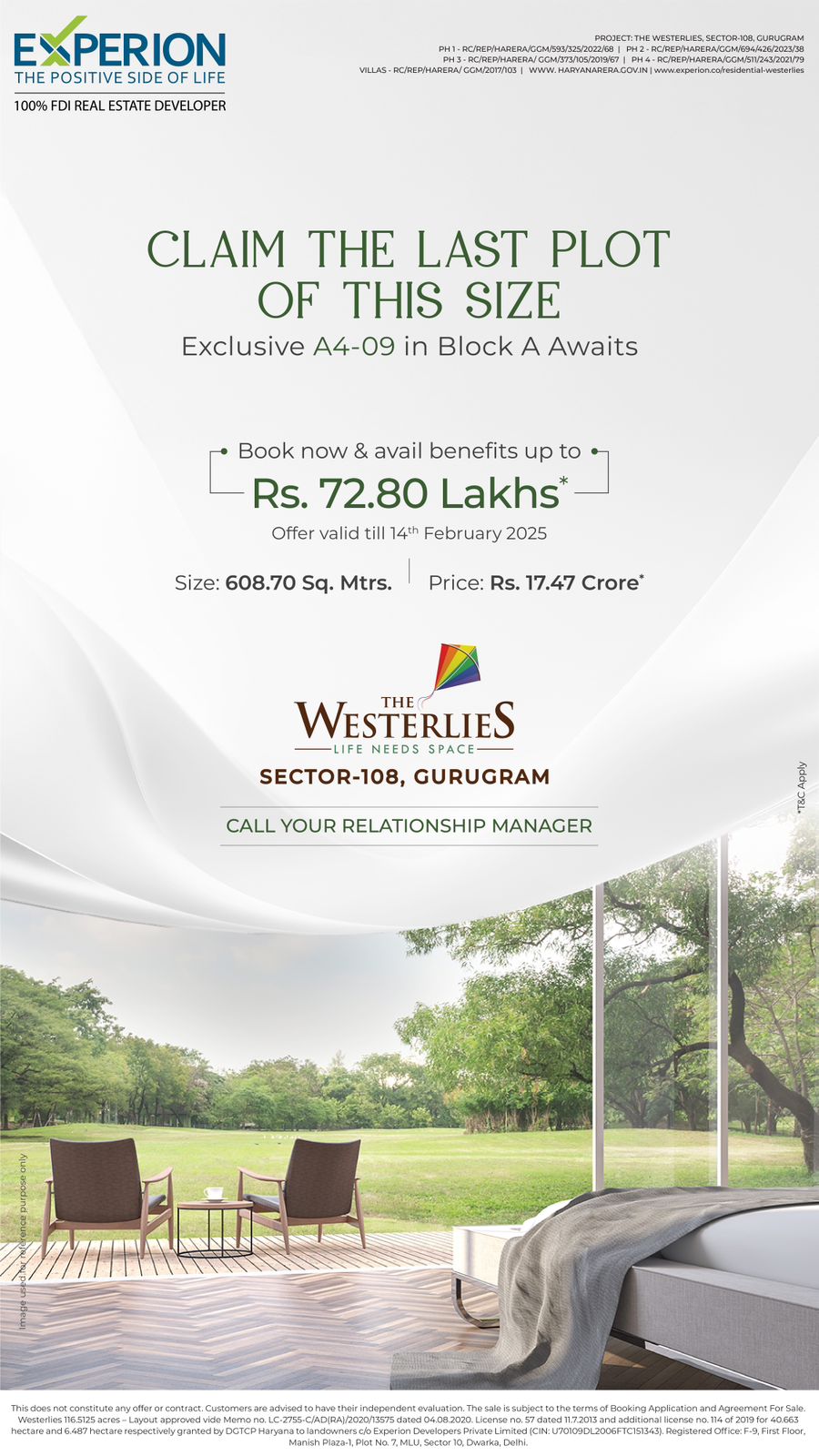 Exclusive A4-09 Plot in The Westerlies, Gurugram by Experion Update