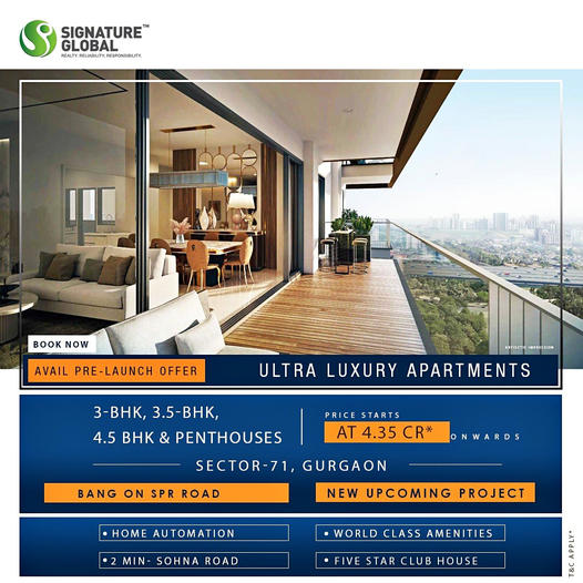 Signature Global's Pinnacle of Elegance: Ultra Luxury Apartments at Sector 71, Gurgaon Update