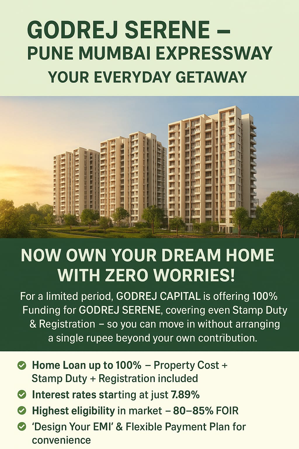 Discover Luxury at Godrej Serene, Pune Mumbai Expressway, Starting at 7.89% Update