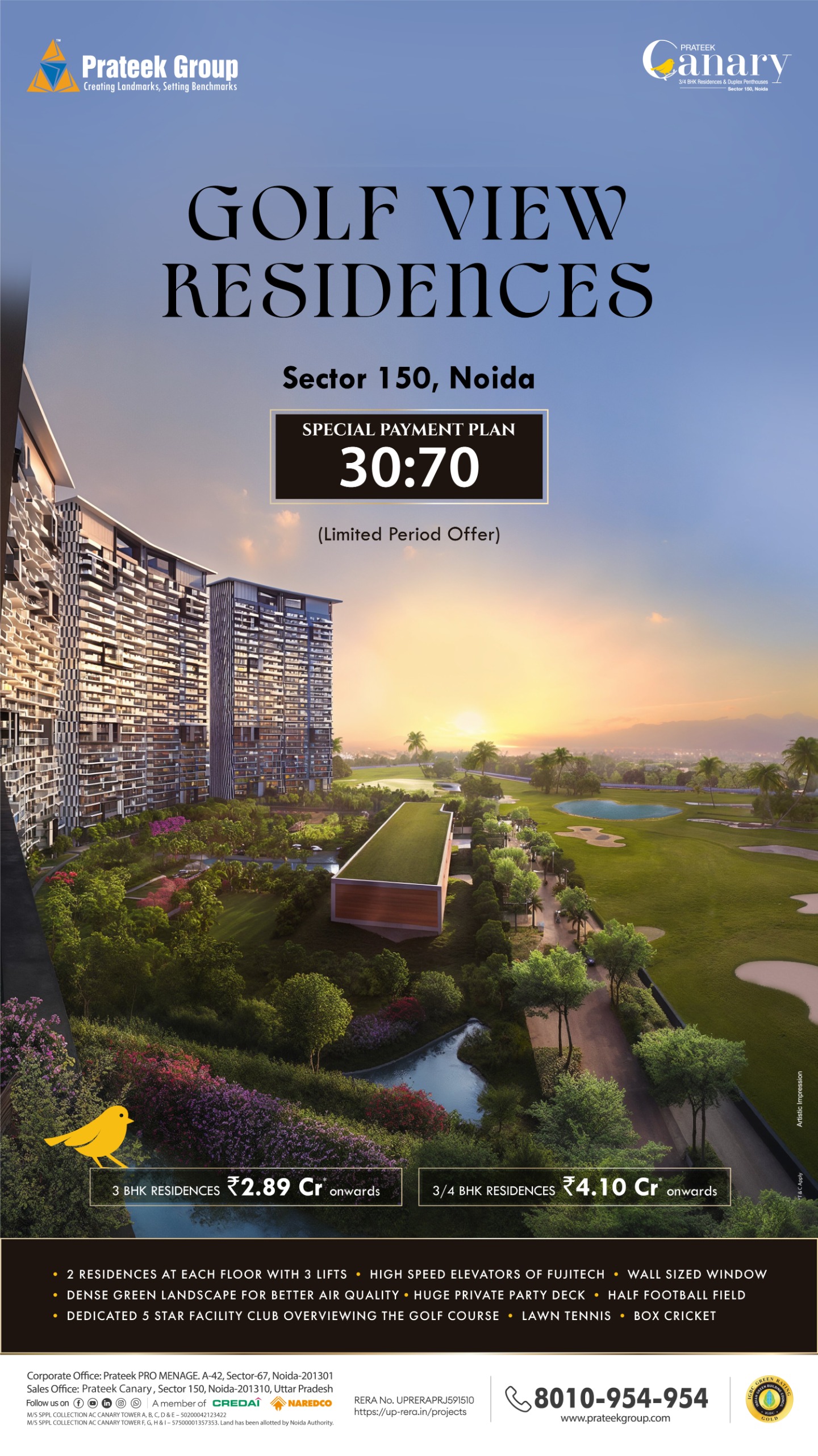 Luxurious Living at Golf View Residences, Sector 150, Noida by Prateek Group Update