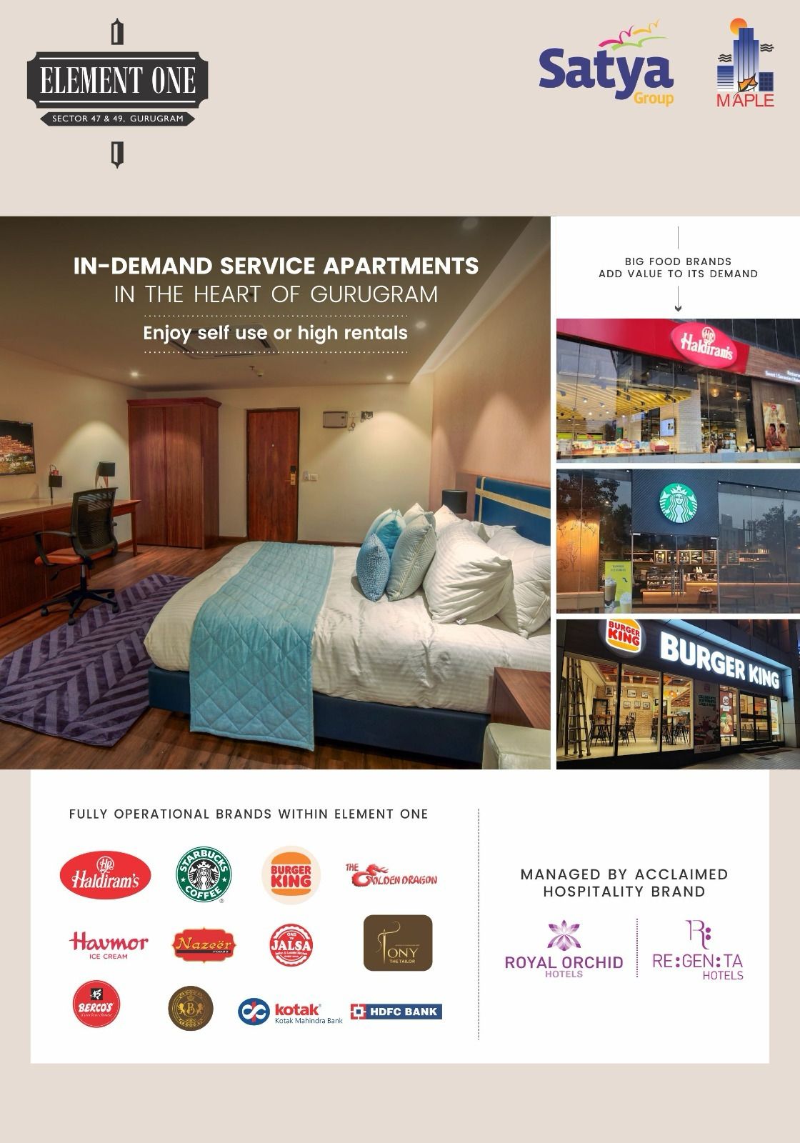 Explore Premium Service Apartments by Satya Group at Element One, Gurugram Update