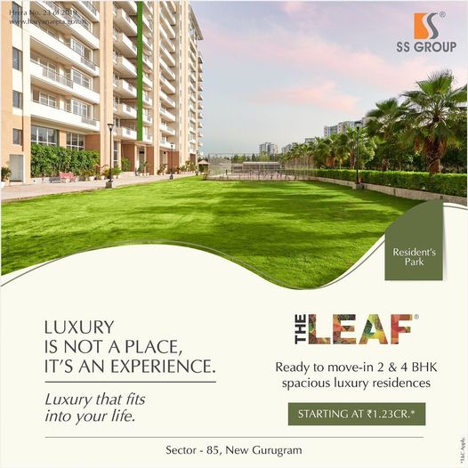 The Resident’s Park is a just the medium you need to connect with nature at SS The Leaf, Gurgaon Update