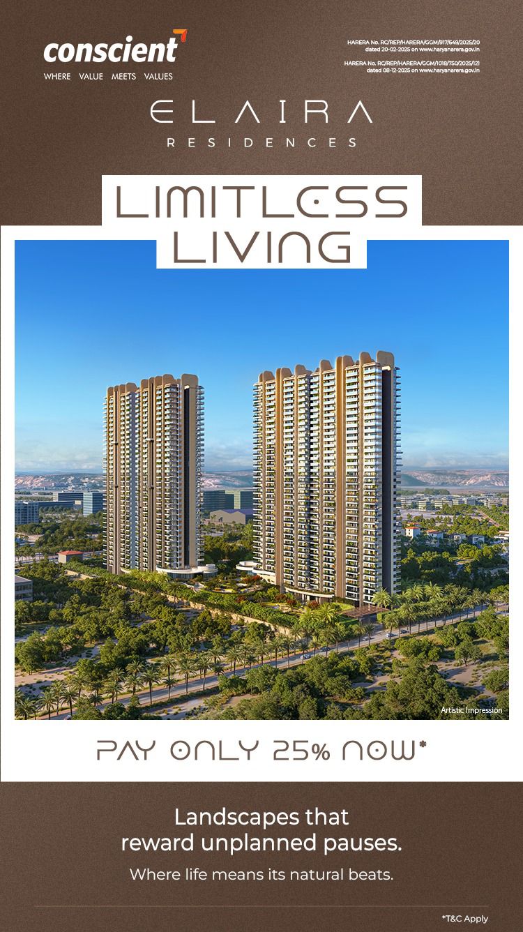 Pay Only 25% Now at Elaira Residences by Conscient, Gurgaon Update