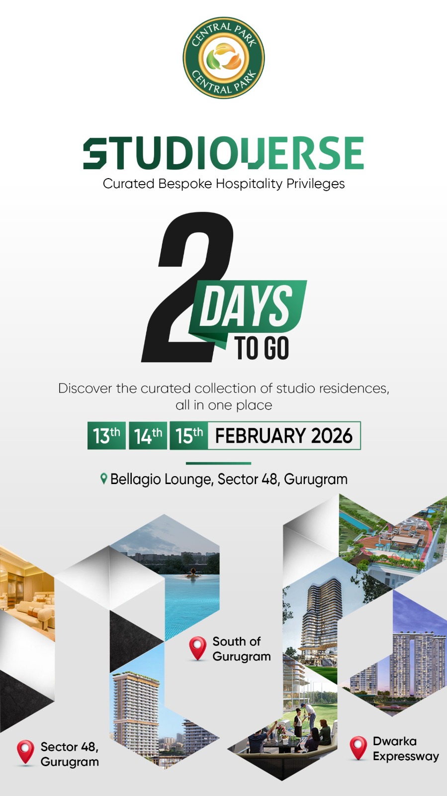 Discover Central Park Studiouerse at Bellagio Lounge, Sector 48, Gurugram, February 13-15, 2026 Update
