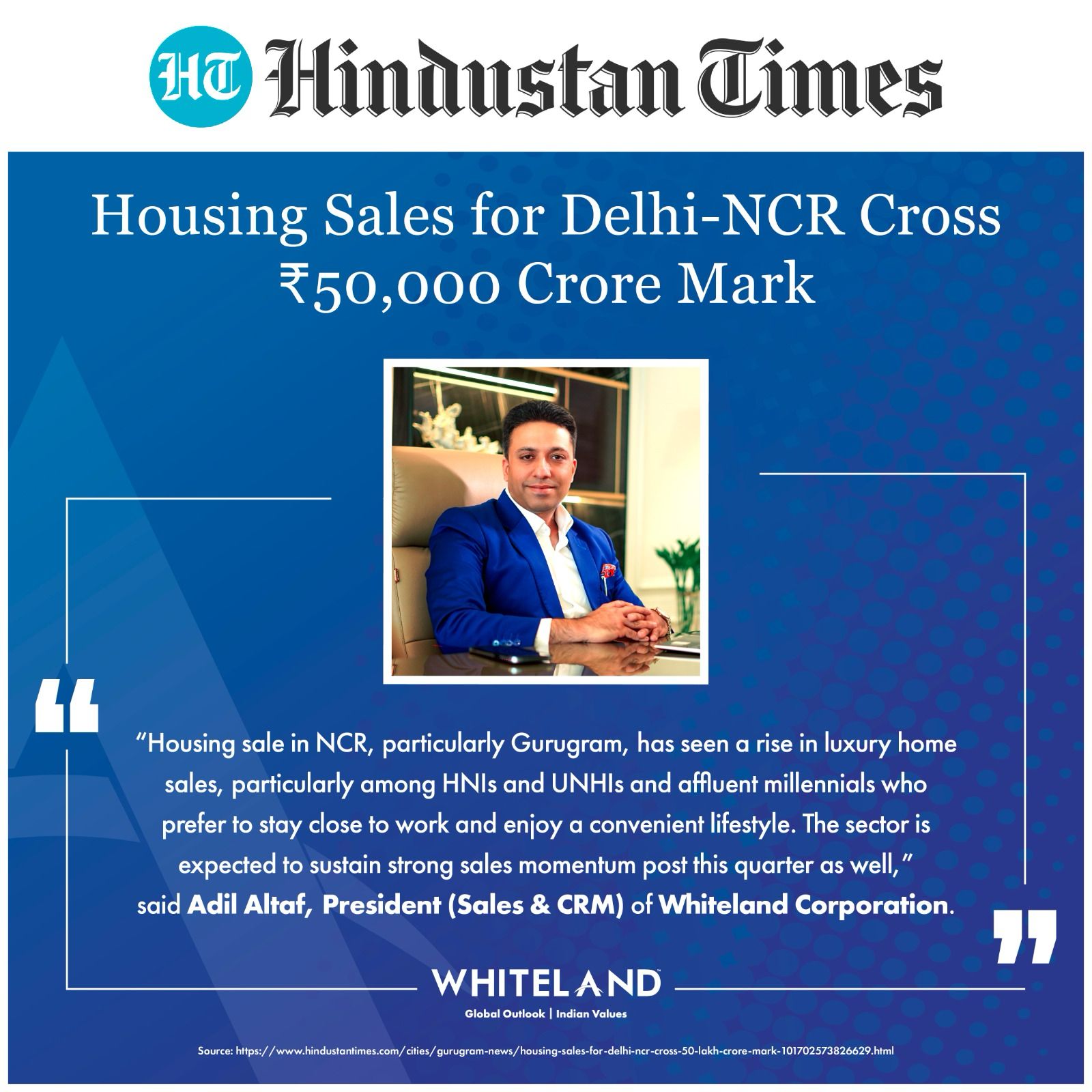 Whiteland Corporation Achieves Milestone with Flagship Project in Delhi-NCR Update