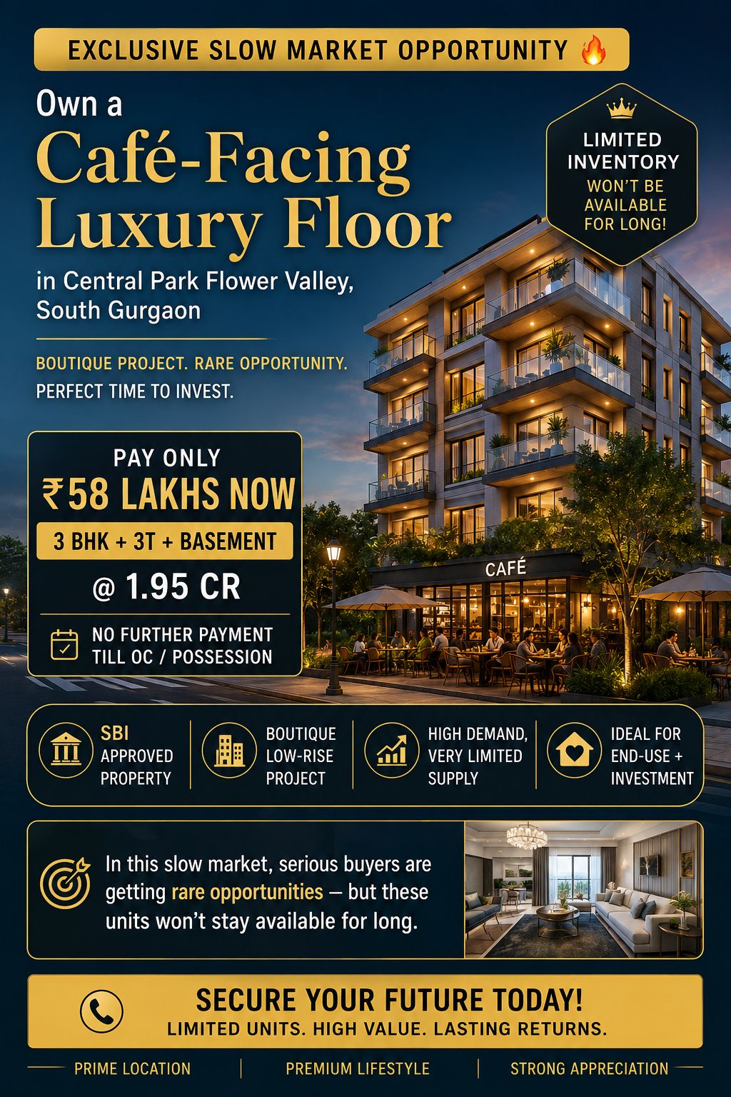 Own a Luxury Floor in South Gurgaon || Secure a Café-Facing Home Now || Invest in Central Park Flower Valley Update