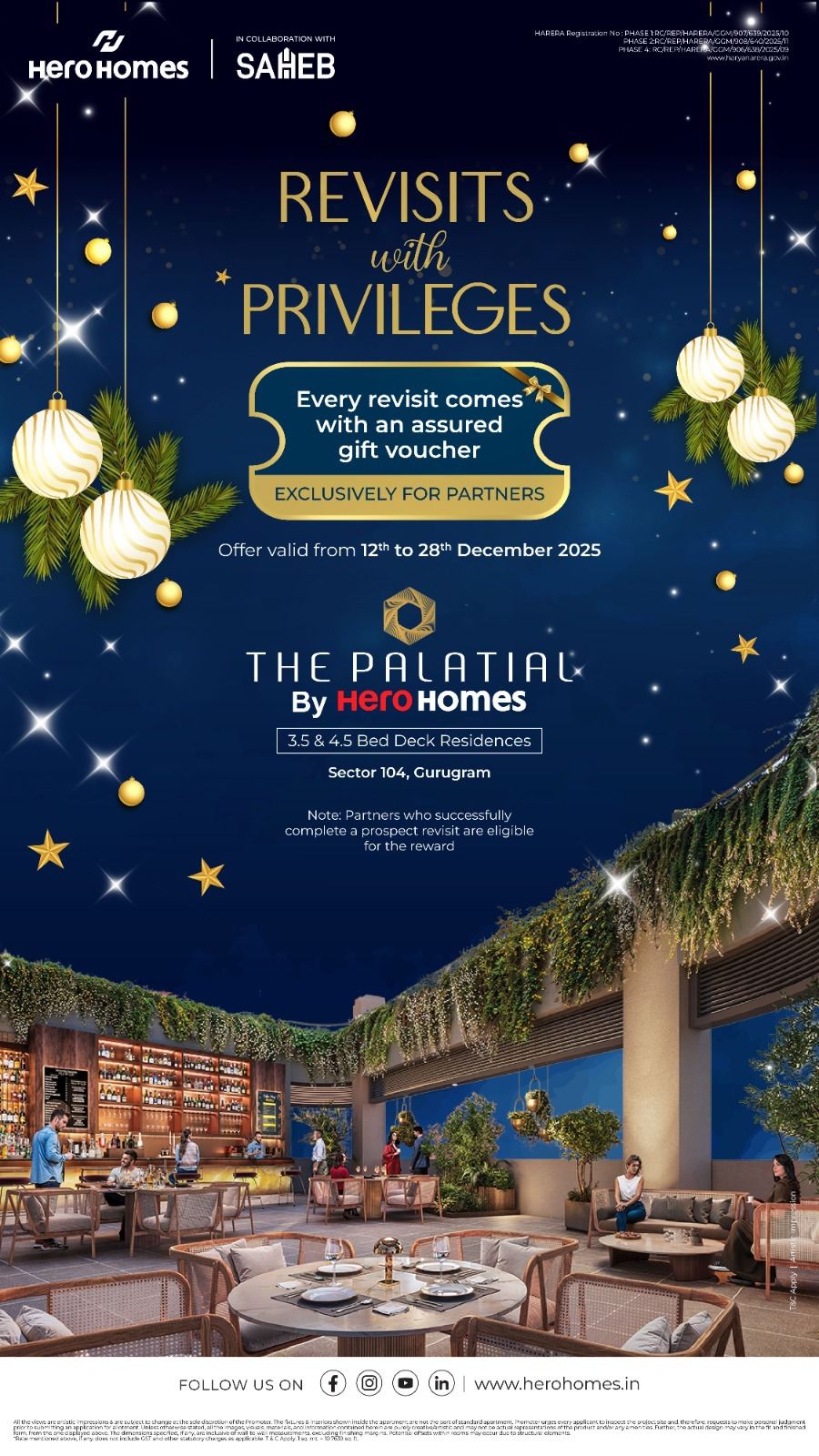 Discover The Palatial Residences by Hero Homes in Gurugram! 3.5 & 4.5 Bed Deck Homes, Sector 104 Update