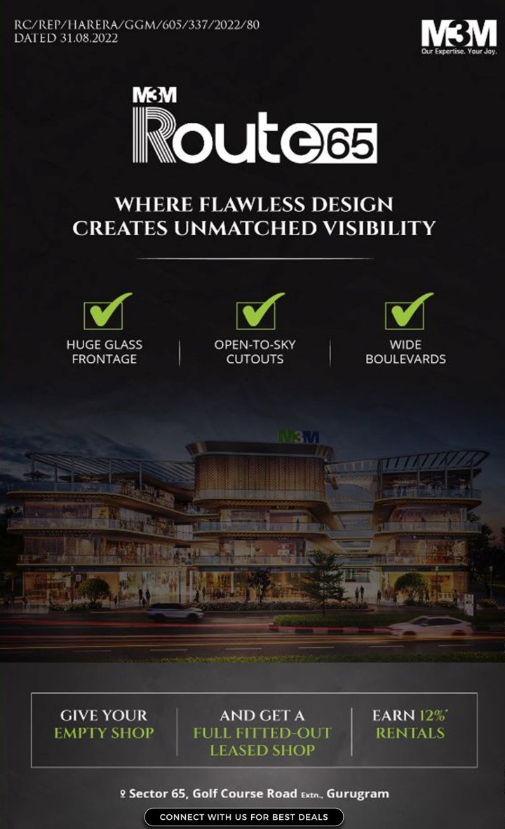 Earn 12% rentals at M3M Route 65, Gurgaon Update