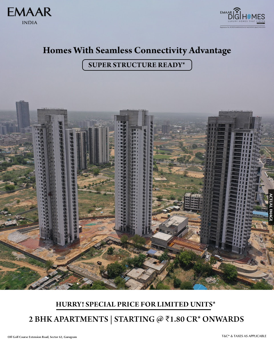 Book 2 BHK apartments starting Rs1.80 Cr onwards at Emaar Digi Homes in Sector 62, Gurgaon Update