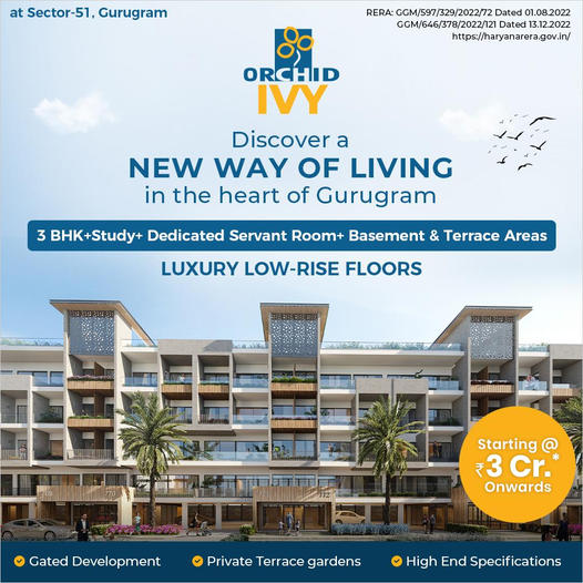 Orchid Ivy: Luxurious Serenity at Sector-51, Gurugram Update