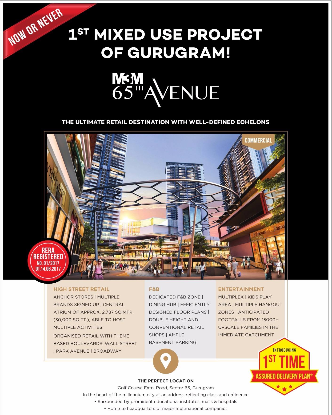 The ultimate retail destination with well-defined echelons at M3M 65th Avenue in Gurgaon Update