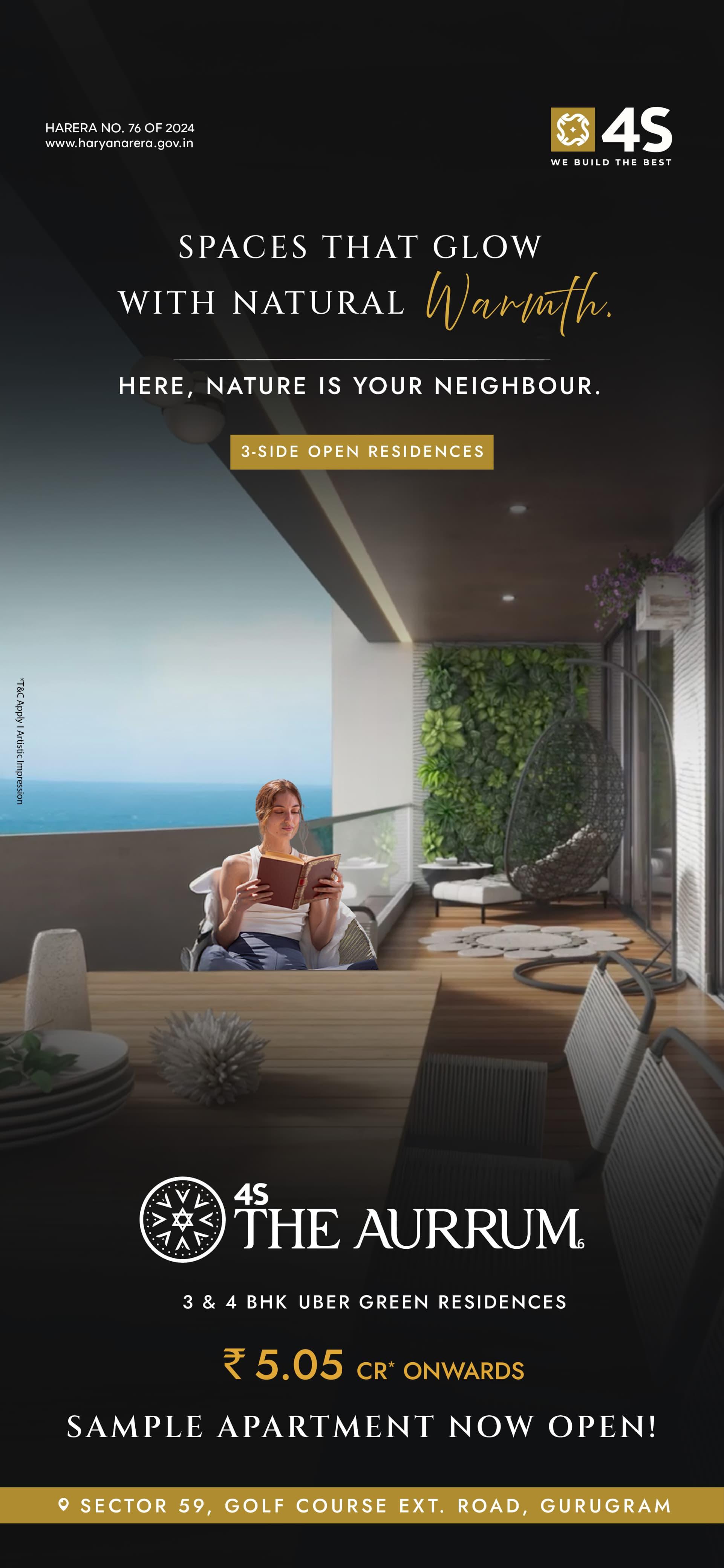 Discover 3 & 4 BHK Eco-Friendly Living at The Aurrum, Sector 59, Gurugram from ₹5.05 Cr Update
